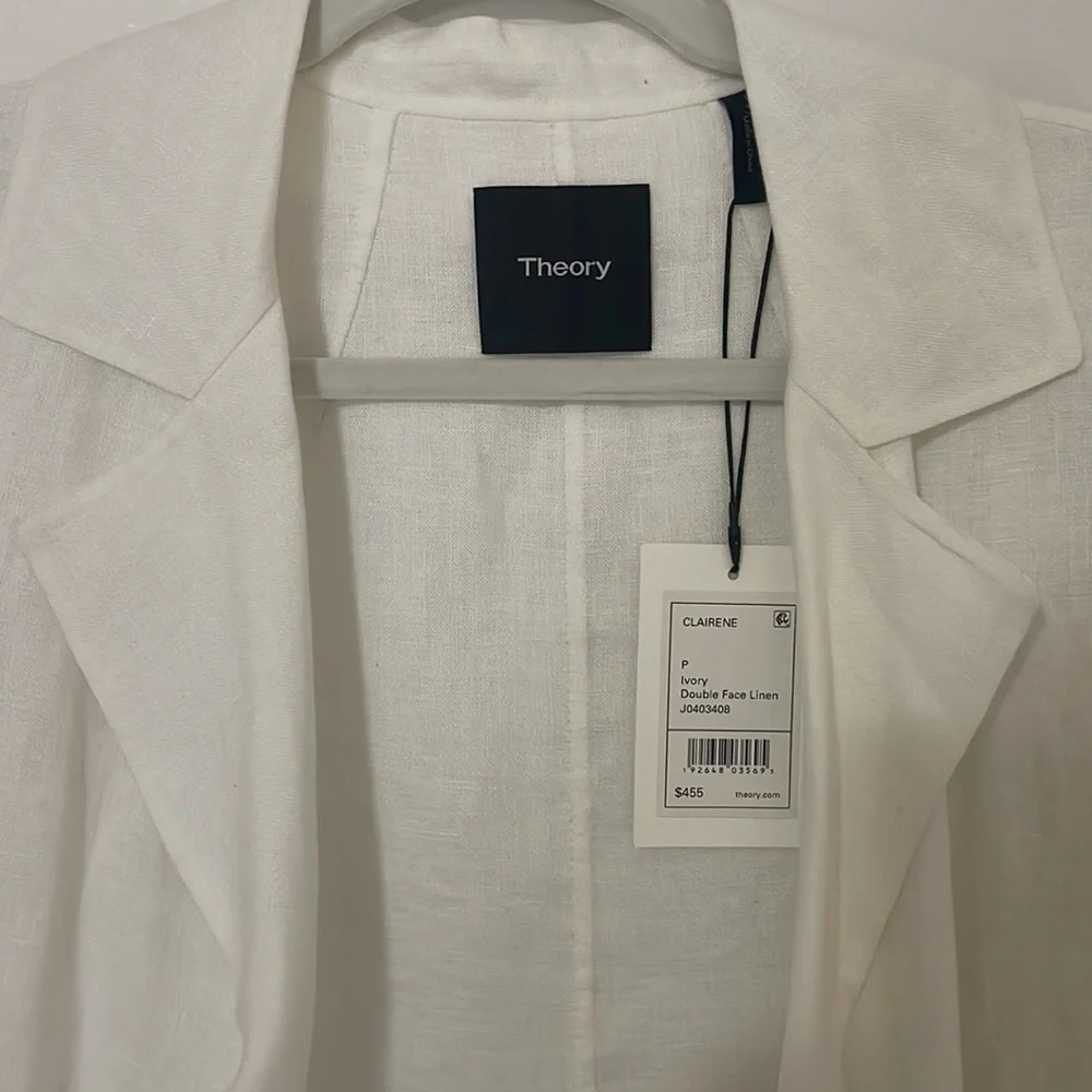 White theory linen blazer - Picture 2 of 3
